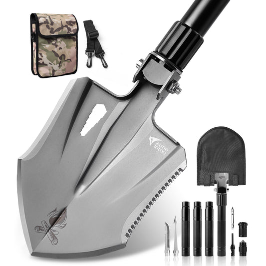 Zune Lotoo Tactical Shovel Survival Multitool, Military Portable Folding Camping Shovel