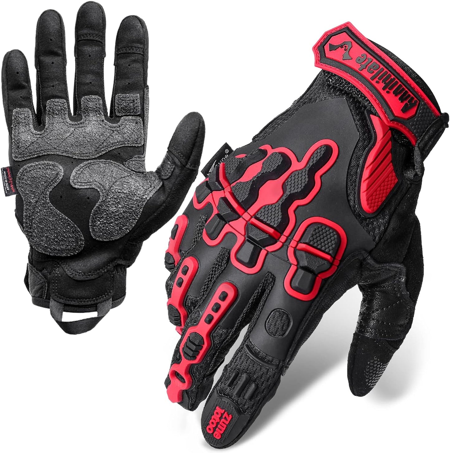 ZUNE LOTOO Touchscreen Tactical Gloves Men with Kevlar-Lined & TPR Impact Protection for Motorcycle Paintball Airsoft Range Riding