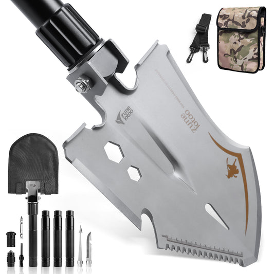 Zune Lotoo Tactical Shovel Survival Tool 15 in 1 Folding Camping Shovel Military Grade High Carbon Steel