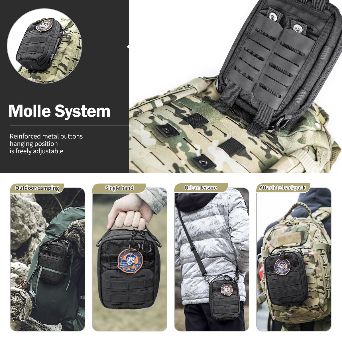 战术紧凑型 Molle 收纳包,手工制作的 EDC 多功能包