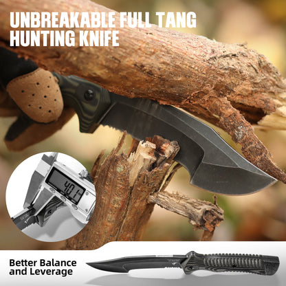 ZUNE LOTOO Full Tang Fixed Blade Tactical Knife for Men