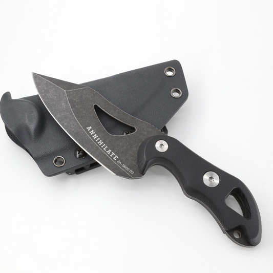 Zune Lotoo ZA-S002D2 Tactical Fixed Blade Knife - D2 Steel Full Tang Survival Knife with Kydex Sheath
