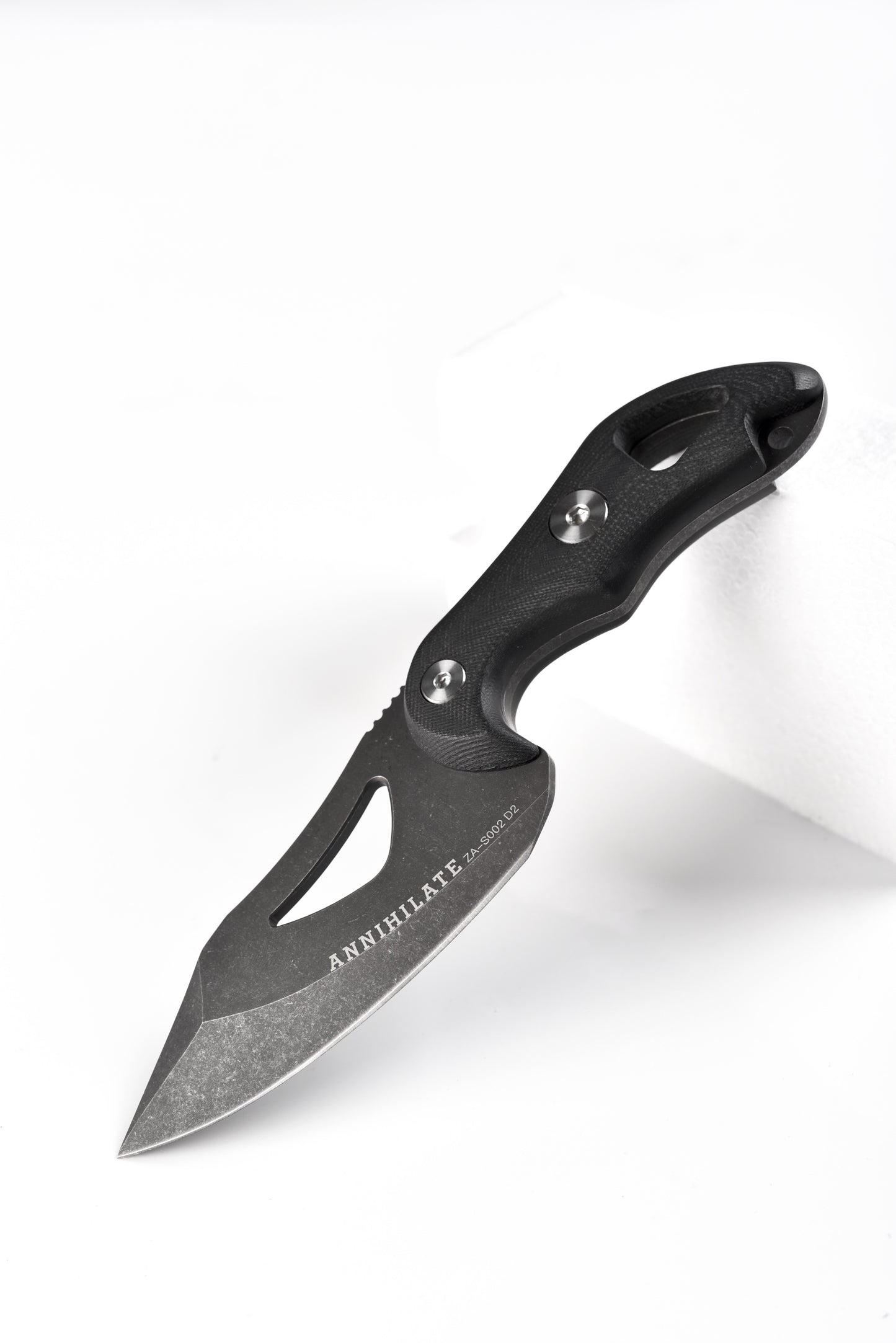 Zune Lotoo ZA-S002D2 Tactical Fixed Blade Knife - D2 Steel Full Tang Survival Knife with Kydex Sheath