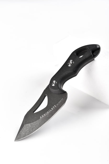 Zune Lotoo ZA-S002D2 Tactical Fixed Blade Knife - D2 Steel Full Tang Survival Knife with Kydex Sheath