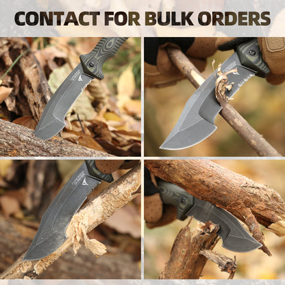 ZUNE LOTOO Full Tang Fixed Blade Tactical Knife for Men
