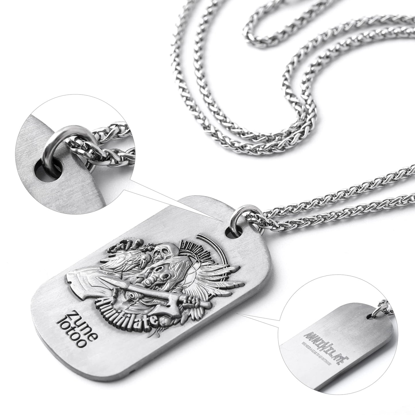 Men's Silver Dog Tag Chain