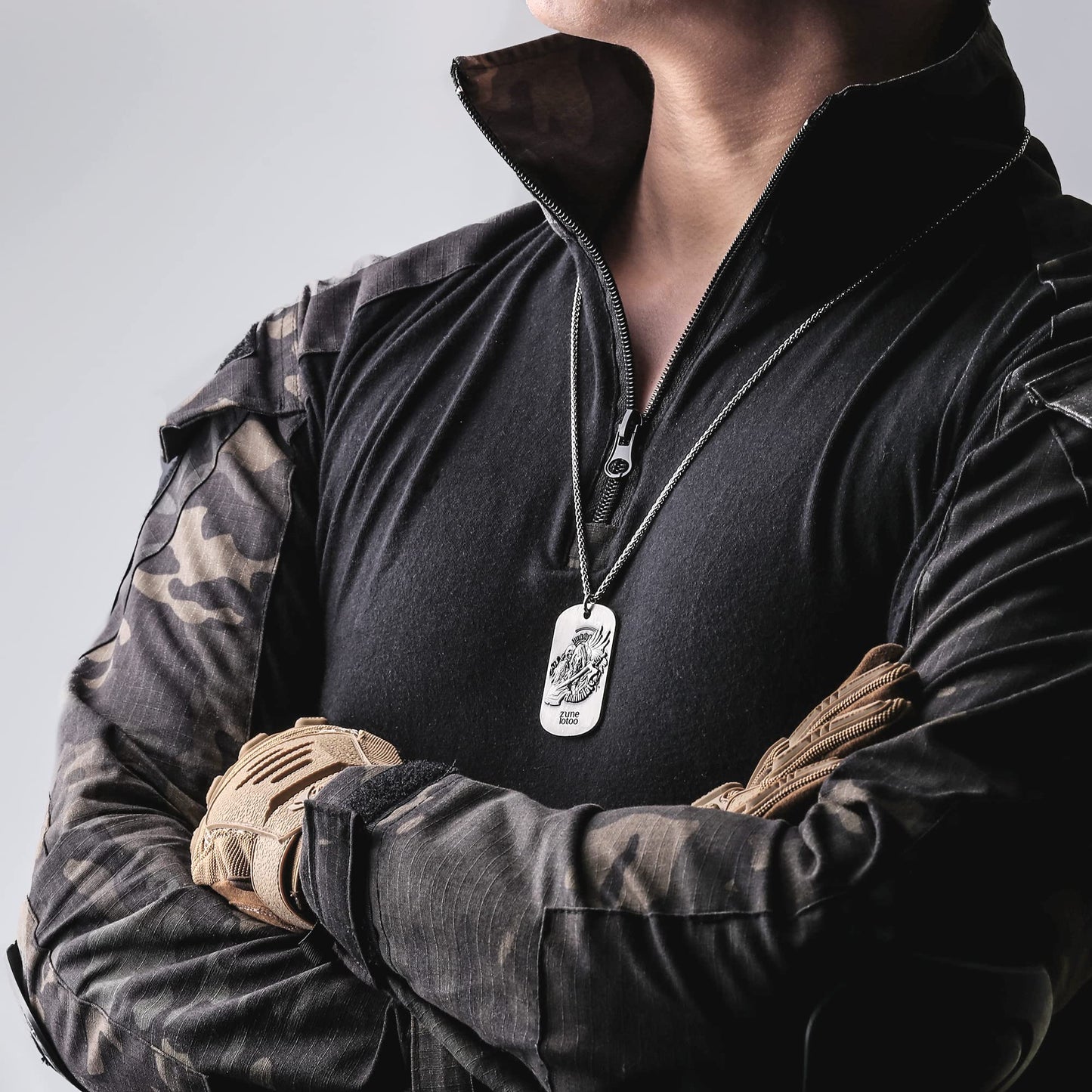 Men's Silver Dog Tag Chain